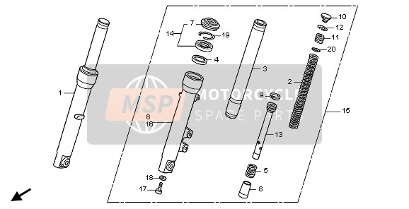 Honda SH125 2011 Tenedor frontal para un 2011 Honda SH125